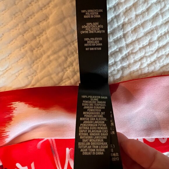 Ted Baker Tie/Ribbon Recycled Polyester Red and White - Picture 9 of 14